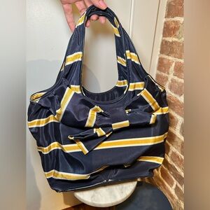 Preppy Striped Kate Spade Bow-Accent Handbag